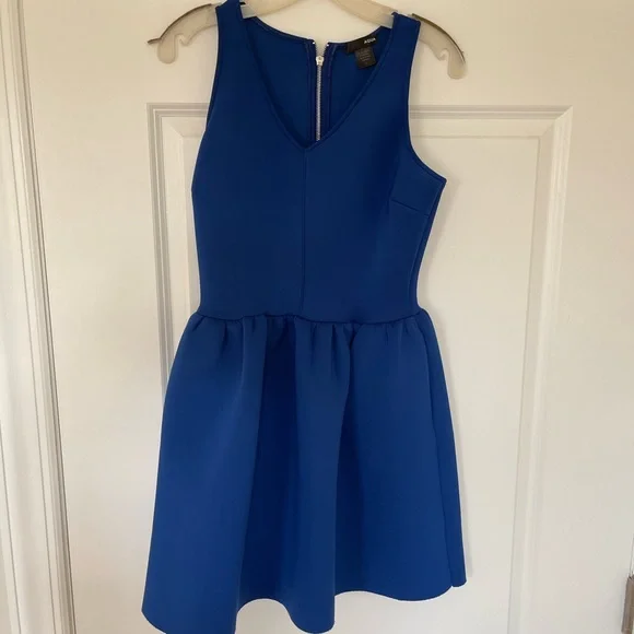 blue neoprene dress Plus Size Neoprene Statement Sleeve Peplum Dress  L I V D